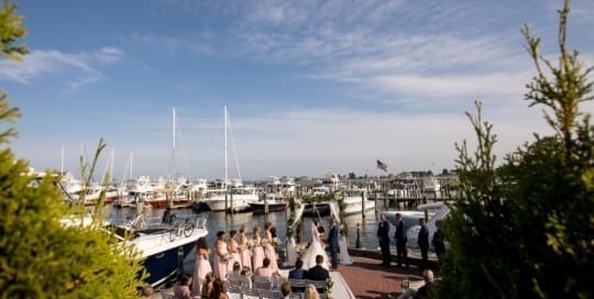 Hebrew wedding ceremony on the marina.