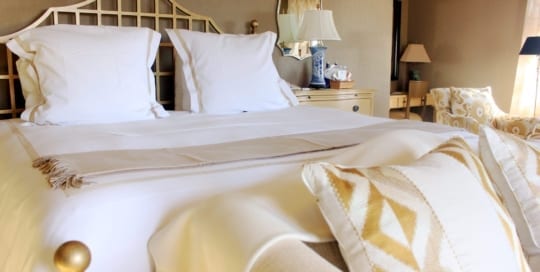 Bed in guest house.