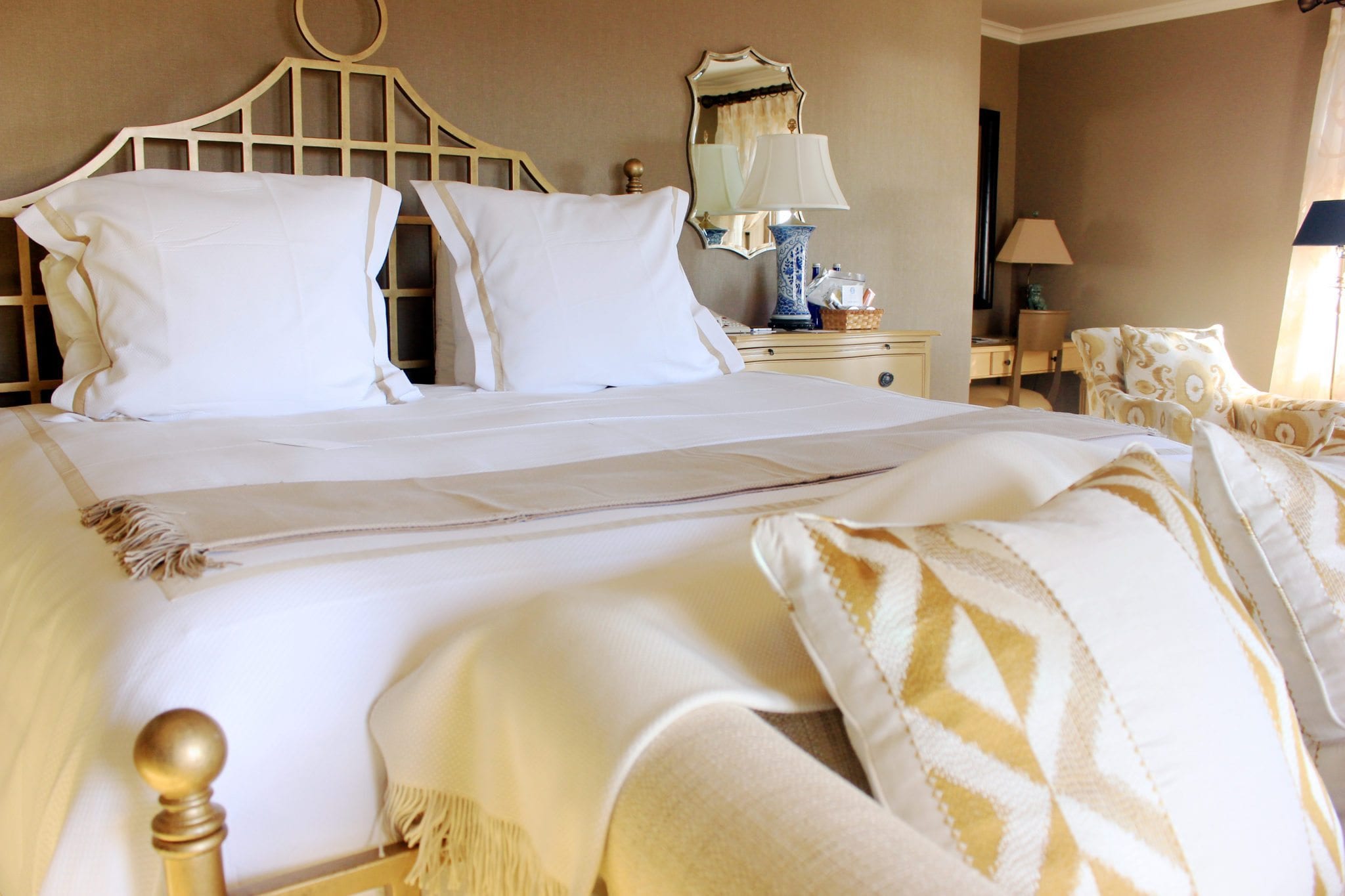 Bed in guest house.