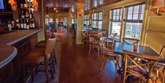 Interior of hotel bar.