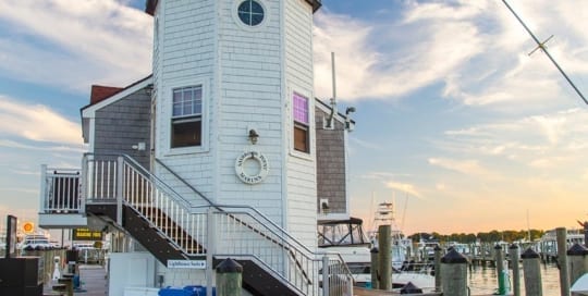 lighthouse suite on the docks of the marina at Saybrook Point Resort & Marina
